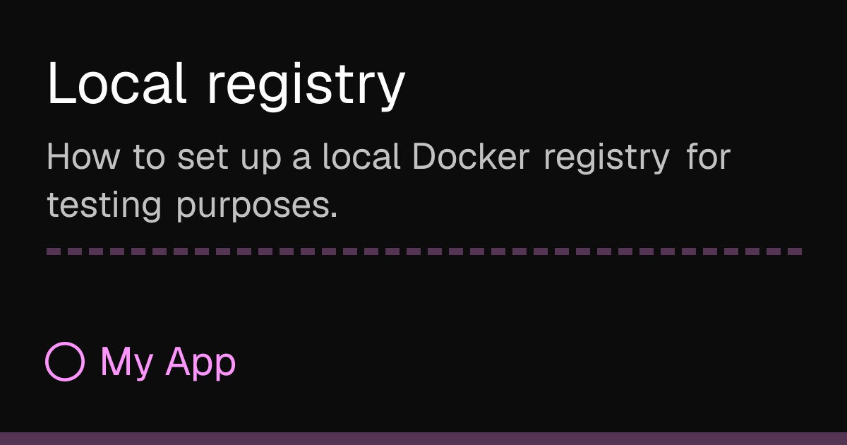 Local registry